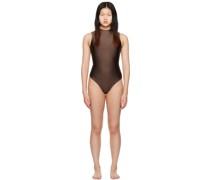 Brown Disco Sleeveless Bodysuit