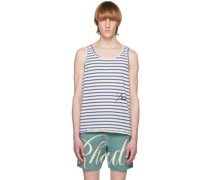 White & Navy Striped Tank Top
