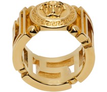 Gold Medusa Greca Ring
