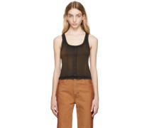 Black & Brown Lapped Tank Top