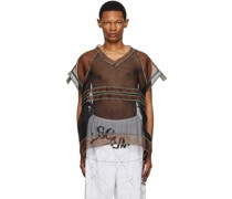 Black & Brown Sheer Vest