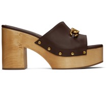 Brown VLogo Chain Mules