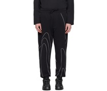 Black Piped Track Pants