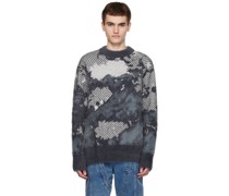 Gray Landscape Painting Sweater