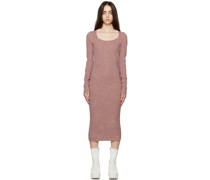 Purple & Beige Oda Midi Dress