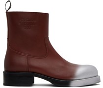 Burgundy Sprayed Leather Chelsea Boots