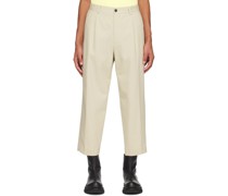 Beige Cropped Trousers