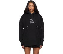 Black Fitted Crest Hoodie
