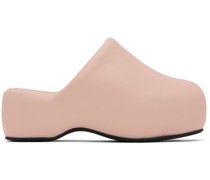 Pink Faux-Leather Bubble Clogs