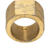 Gold Crescent Plane Ring