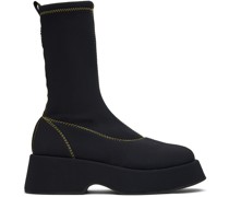 Black Retro Flatform Sock Boots