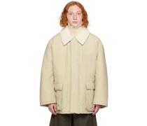 Beige Shearling Collar Jacket