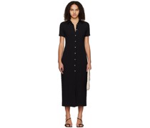 Black Button Midi Dress