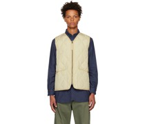 Beige Military Down Vest