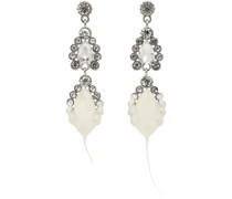 Silver & White Diamond Drop Earrings