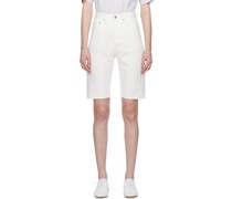 White Half White Denim Shorts