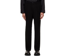 Black Tapered Easy Trousers