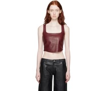 Burgundy Zola Leather Tank Top