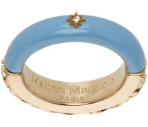 Gold & Blue Enamel Ring
