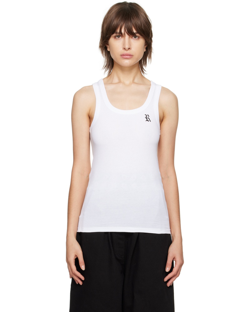 Raf Simons Damen White Patch Tank Top