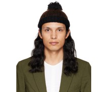 Black & Brown PomPom Beanie