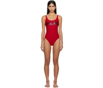 Red Printed One-Piece Swimsuit