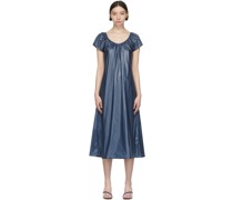 Blue Nylon Midi Dress