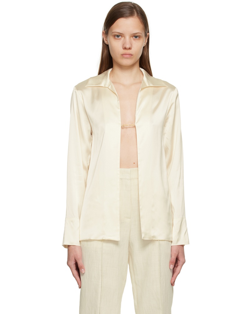 Jacquemus Damen Off-White Le Papier 'La Chemise Notte' Shirt