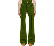 Green Joan Double Waist Jeans