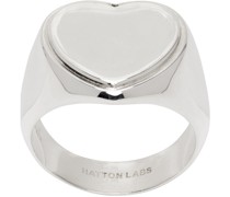 Silver Heart Signet Ring