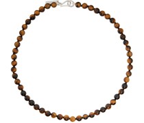 Brown Tiny Tiger's Eye Collar Necklace