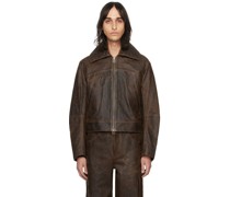 Brown Hide Leather Jacket