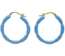SSENSE Exclusive Blue '701' Hoop Earrings