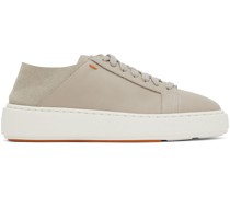 Gray Leather Derby Sneakers