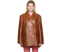 Brown Bolette Leather Blazer