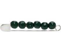 Silver & Green Beaded Pin