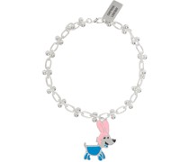 Silver Bunny Dog Charm Ball Necklace
