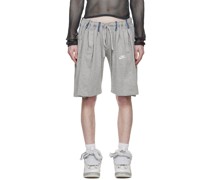 Gray & Blue Overjogging Shorts