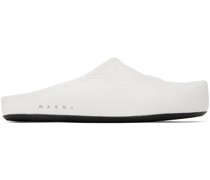 White Fussbett Sabot Loafers