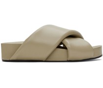 Taupe Oversize Wrapped Slides
