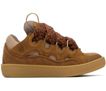 Tan Leather Curb Sneakers