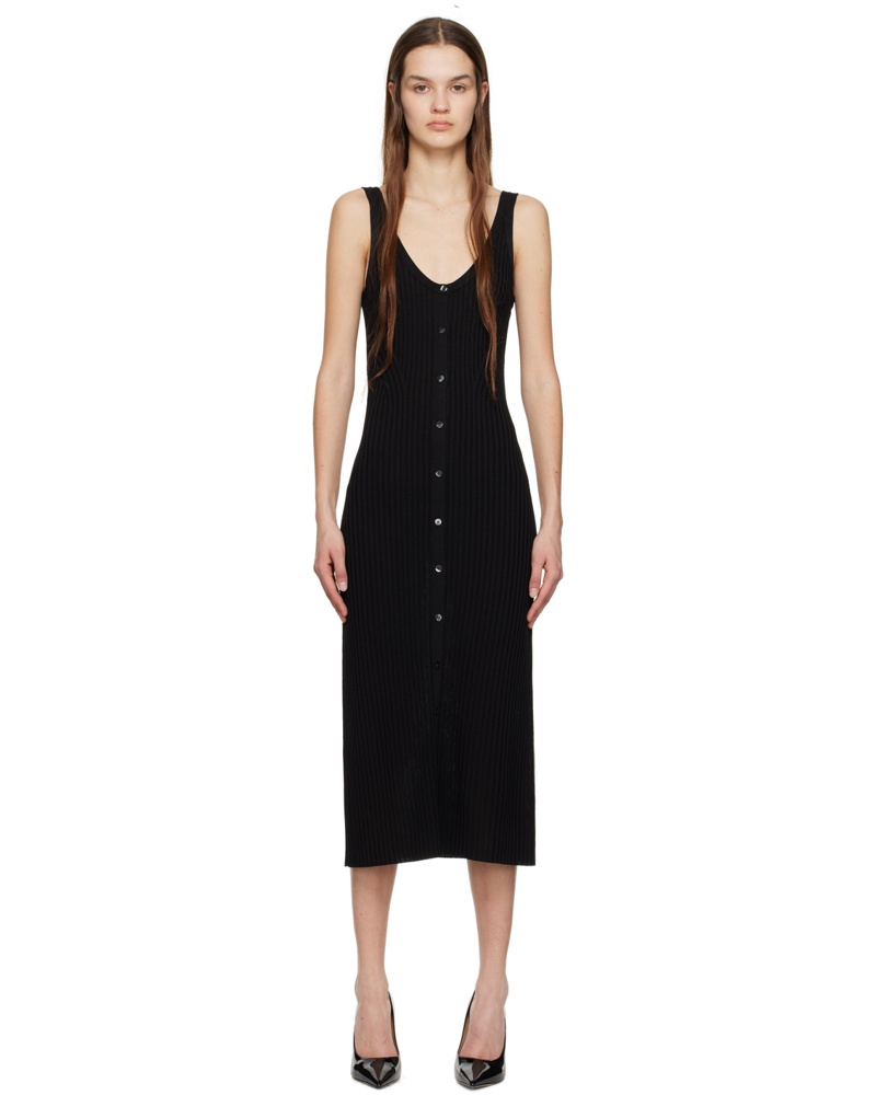 HUGO BOSS Damen Black Sleeveless Midi Dress