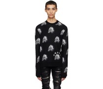 Black Wes Lang Edition Repeat Skull Sweater