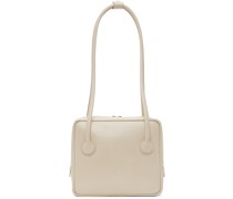 Beige Piping Shoulder Bag