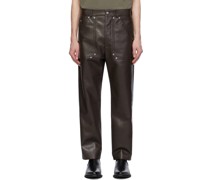 Brown Quido Regenerated Leather Trousers