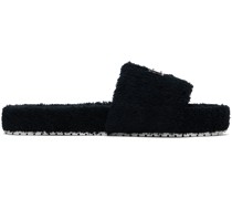 Black Logo Sandals