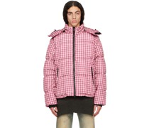 Red & White Hooded Puffer Jacket