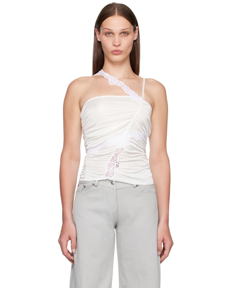 VAILLANT Damen White Ruched Tank Top