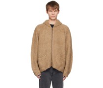 Beige Shawl Collar Sweater