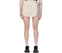 Off-White & Gray Pleats Miniskirt